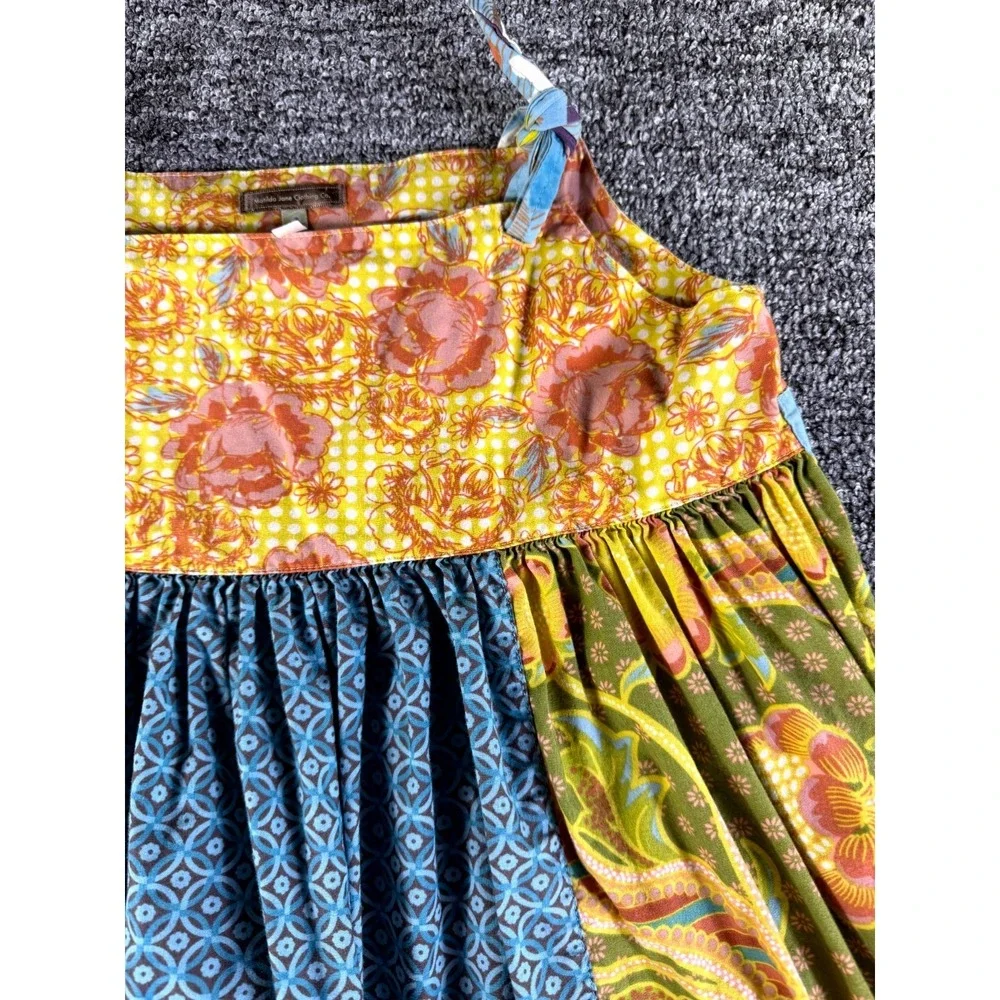 Matilda Jane You & Me Leona Knot Dress Girls 8 Multicolor Patchwork Floral Print